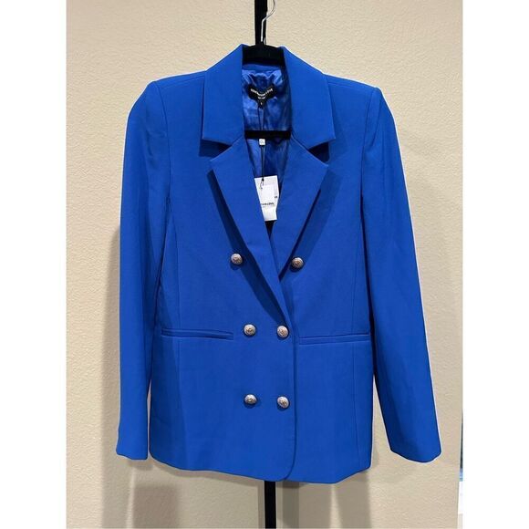 Generation Love Leighton Crepe Blazer in Cobalt Blue Size XS - Picture 3 of 7